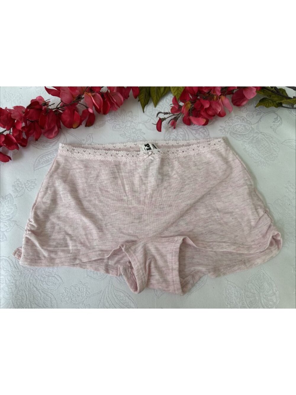 PINK VICTORIA'S SECRET XS SHIMMER DORM BOYSHORT MINISHORT PANTIES SUMMER NWT
